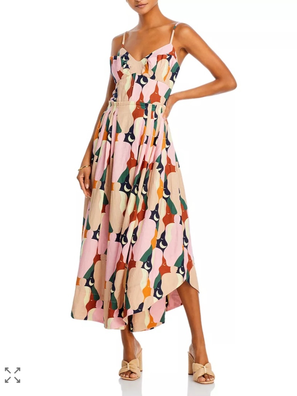 FARM Rio Abstract Curve Print Maxi Dress - Pink, Green, Navy, Rust, Cream